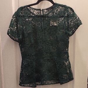 Zara Dark Green Lace Blouse